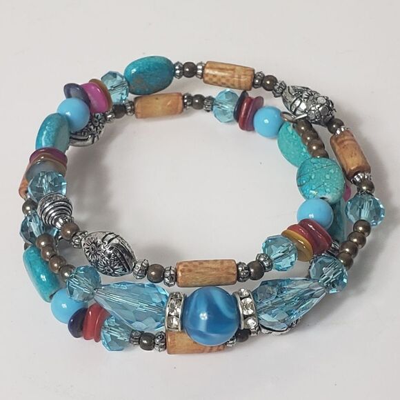MEMORY WIRE Beaded Bracelet - Picture 2 of 6